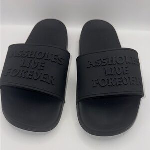 ALF Black Slide Sandals